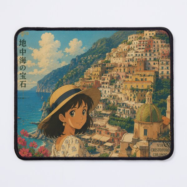Item preview, Positano Amalfi Coast Retro Anime Travel Poster Japanese Edition designed and sold by ElartedeNoel.