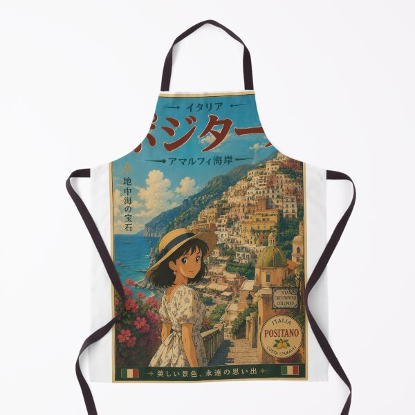 Item preview, Positano Amalfi Coast Retro Anime Travel Poster Japanese Edition designed and sold by ElartedeNoel.
