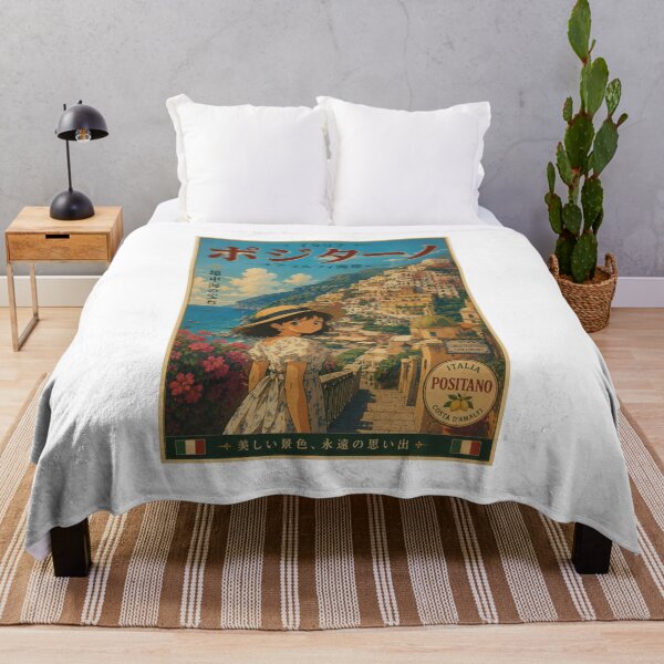Item preview, Positano Amalfi Coast Retro Anime Travel Poster Japanese Edition designed and sold by ElartedeNoel.