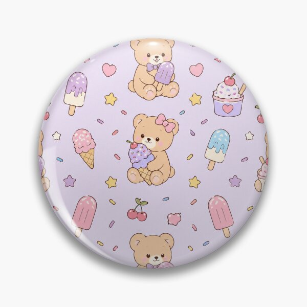 Item preview, Pastel Ice Cream Teddy Bear Pattern Cute Summer Kawaii designed and sold by Soft Berry Studio.