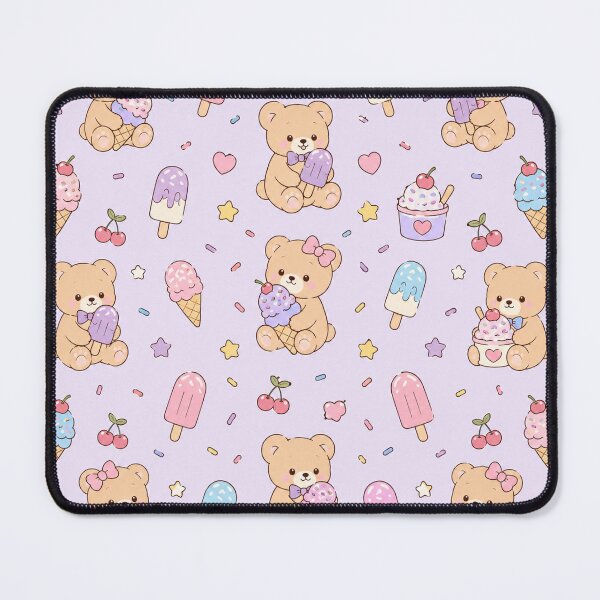 Item preview, Pastel Ice Cream Teddy Bear Pattern Cute Summer Kawaii designed and sold by Soft Berry Studio.
