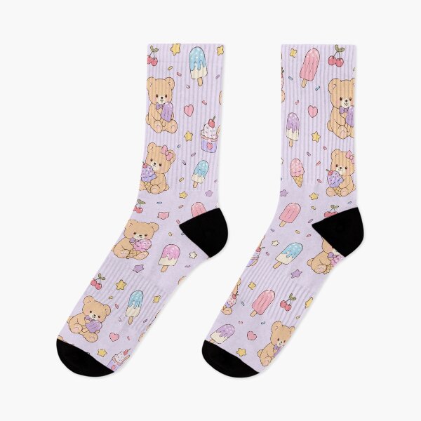Item preview, Pastel Ice Cream Teddy Bear Pattern Cute Summer Kawaii designed and sold by Soft Berry Studio.