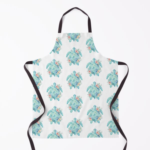 Item preview, Sea Turtle Watercolor Blue Tropical Hibiscus Flowers designed and sold by SOUFIANE1991.