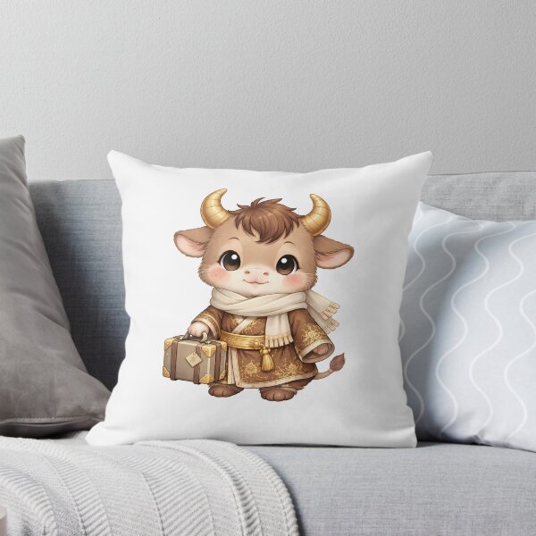 Item preview, Cute Chinese Zodiac Ox Traveler — Chibi Watercolor Lunar New Year Art designed and sold by Symbol Universe.