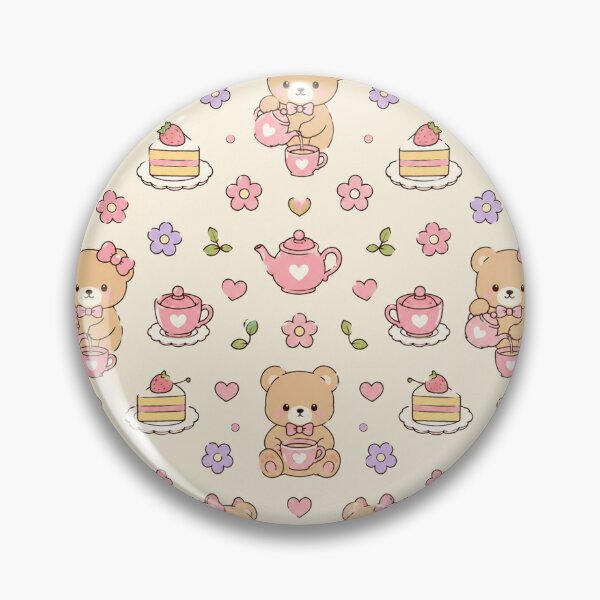 Item preview, Cozy Bakery Teddy Bear Pattern Cute Pastel Coffee Aesthetic designed and sold by Soft Berry Studio.