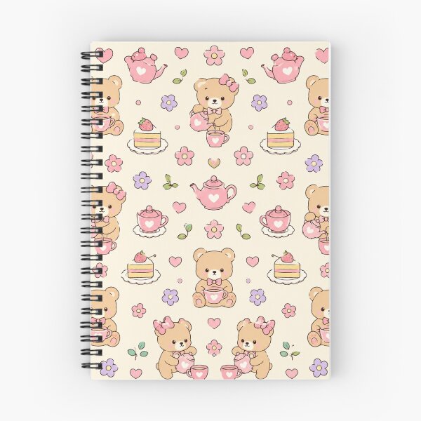 Item preview, Cozy Bakery Teddy Bear Pattern Cute Pastel Coffee Aesthetic designed and sold by Soft Berry Studio.