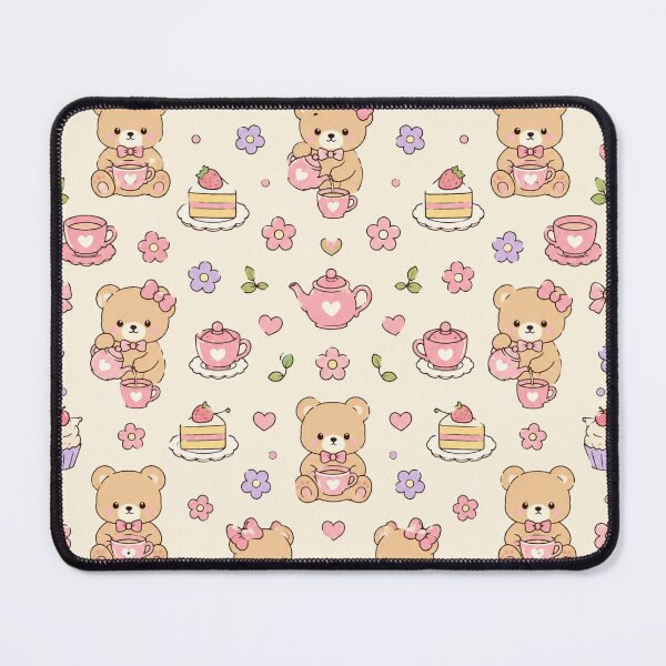 Item preview, Cozy Bakery Teddy Bear Pattern Cute Pastel Coffee Aesthetic designed and sold by Soft Berry Studio.