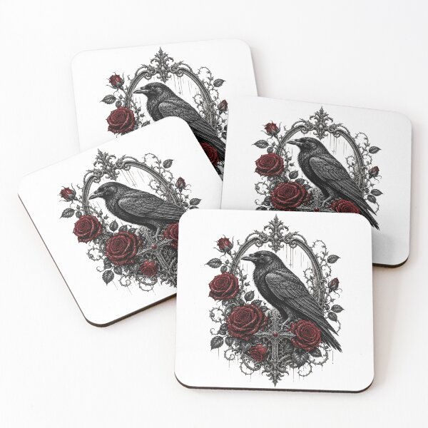 Item preview, Gothic Raven and Roses Dark Romance Art designed and sold by Estudiocria.