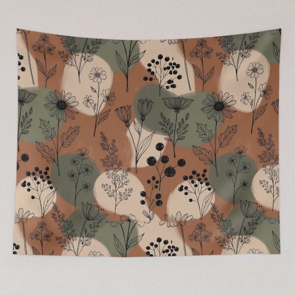 Item preview, Boho Wildflower & Berry Pattern | Rustic Botanical Floral Design designed and sold by GalleryPeak.