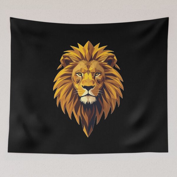 Item preview, Geometric Lion Head T-Shirt | Majestic King of the Jungle Polygon Art Design designed and sold by Vintage-Art86.