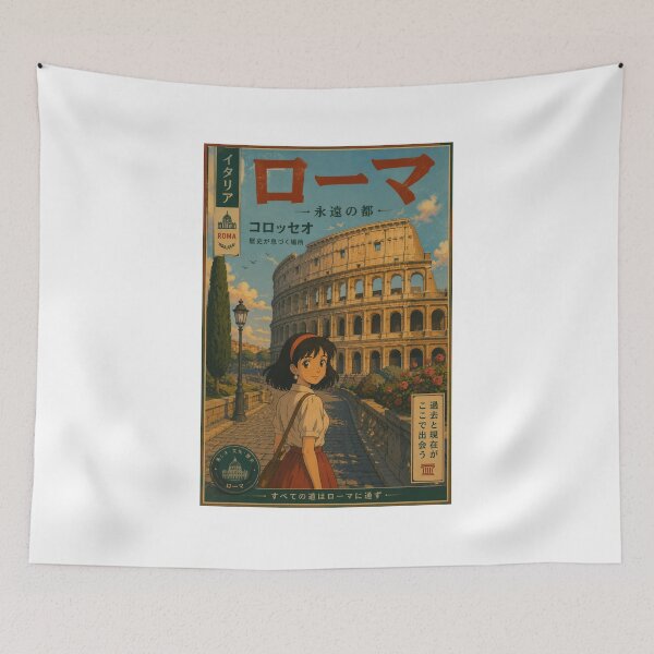 Item preview, Rome Colosseum Retro Anime Travel Poster Japanese Edition designed and sold by ElartedeNoel.