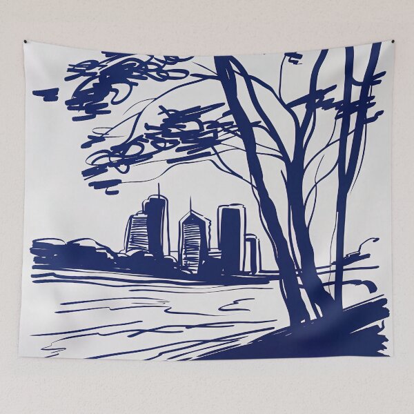 Item preview, Brisbane, Australia - Blue Abstract Art designed and sold by shadow-bloom.