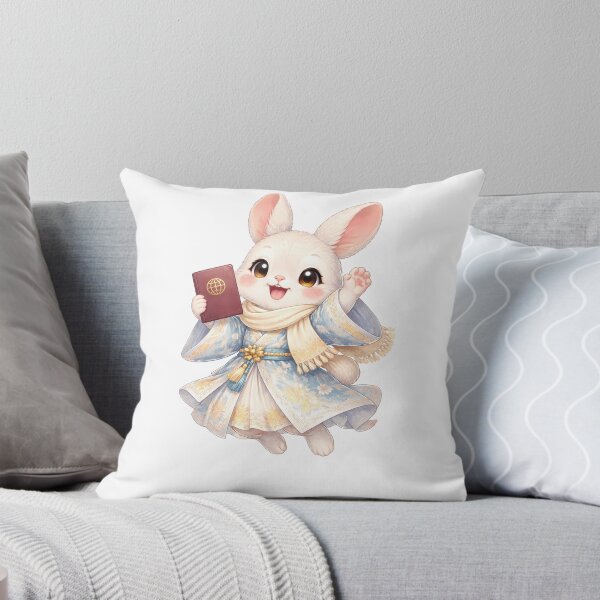 Item preview, Cute Chinese Zodiac Rabbit Traveler — Chibi Watercolor Lunar New Year Art designed and sold by Symbol Universe.