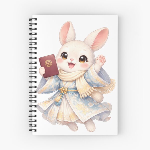 Item preview, Cute Chinese Zodiac Rabbit Traveler — Chibi Watercolor Lunar New Year Art designed and sold by Symbol Universe.