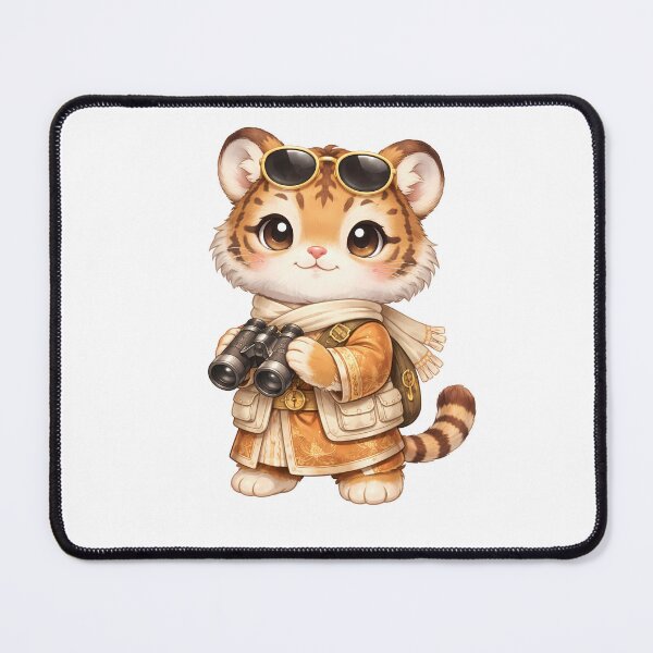 Item preview, Cute Chinese Zodiac Tiger Explorer — Chibi Watercolor Lunar New Year Art designed and sold by Symbol Universe.