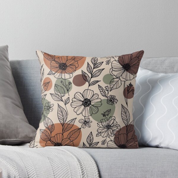 Item preview, Retro Botanical Floral Pattern | Boho Flower & Leaf Design in Earth Tones designed and sold by GalleryPeak.