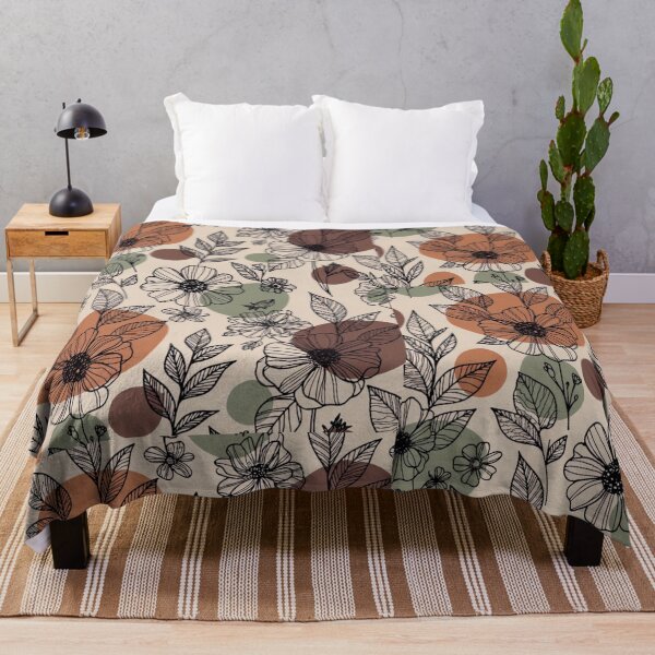 Item preview, Retro Botanical Floral Pattern | Boho Flower & Leaf Design in Earth Tones designed and sold by GalleryPeak.