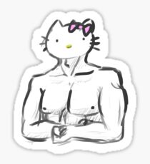 Hello (Muscular) Kitty Sticker
