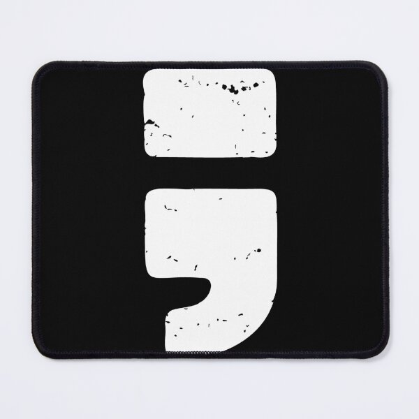 Item preview, Semicolon Distressed Black Punctuation Symbol Minimalist Graphic designed and sold by Terry Bain.