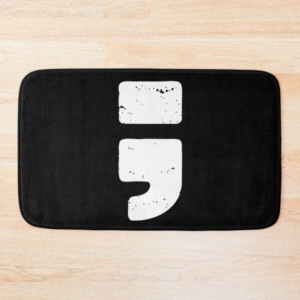 Item preview, Semicolon Distressed Black Punctuation Symbol Minimalist Graphic designed and sold by Terry Bain.