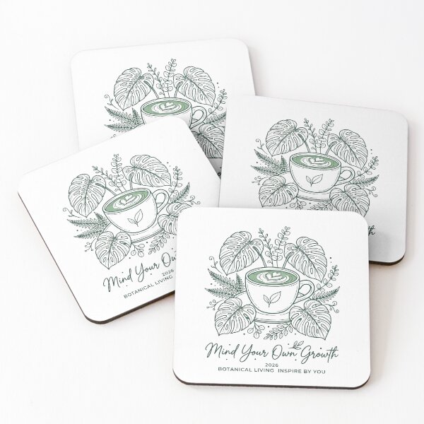Item preview, Mind Your Own Growth Botanical Matcha Coffee Illustration designed and sold by InspireByYou™.
