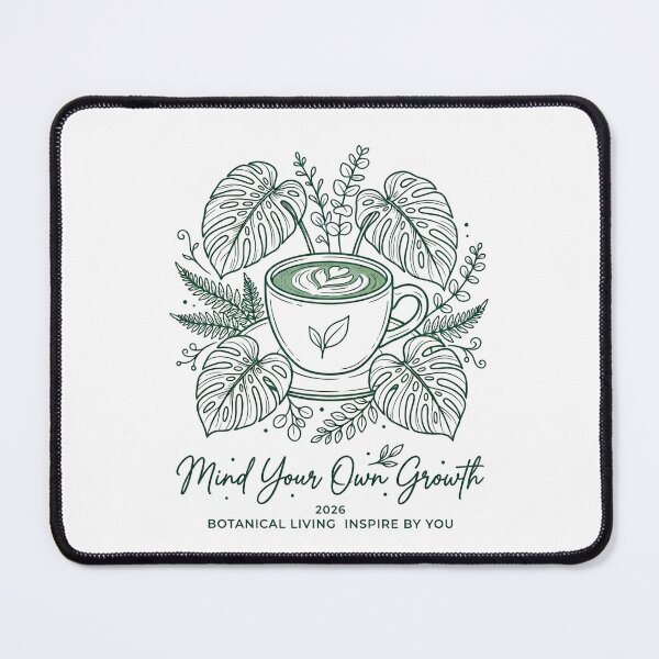 Item preview, Mind Your Own Growth Botanical Matcha Coffee Illustration designed and sold by InspireByYou™.