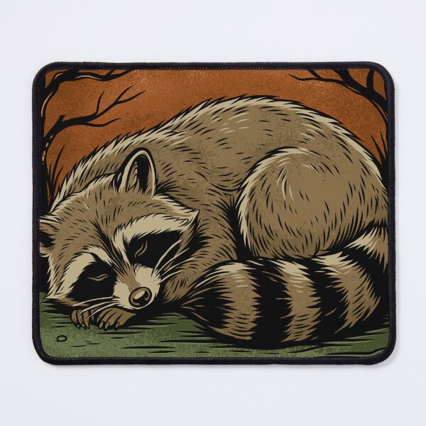 Item preview, Vintage Retro Sleeping Raccoon designed and sold by ARTSYILA.
