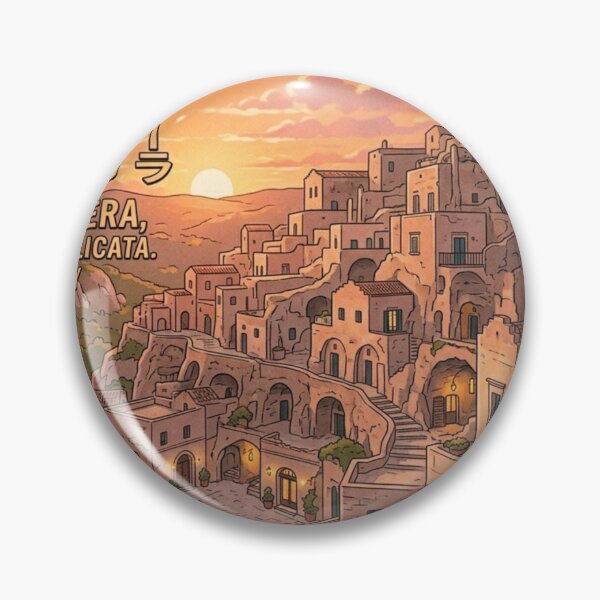 Item preview, Retro Anime Matera Italy Vintage Travel Poster designed and sold by ElartedeNoel.
