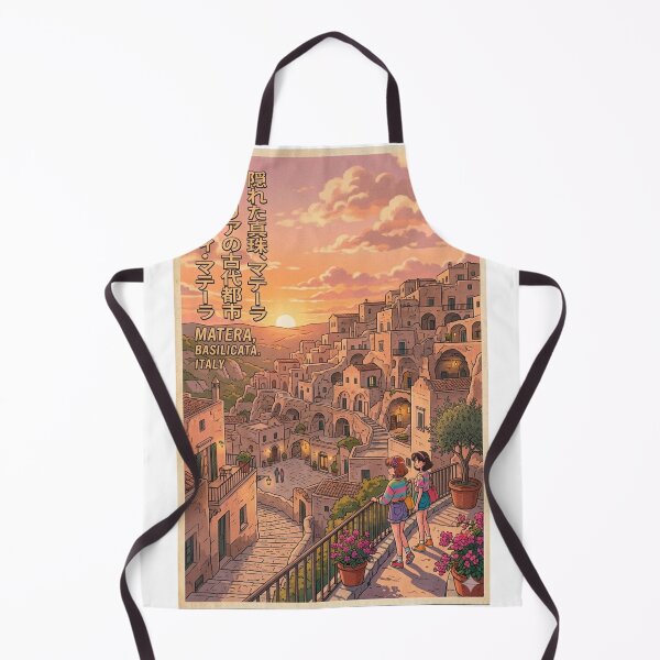 Item preview, Retro Anime Matera Italy Vintage Travel Poster designed and sold by ElartedeNoel.