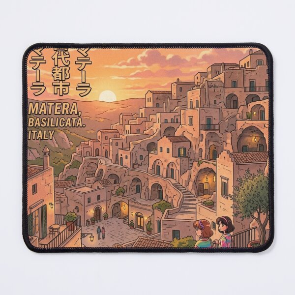 Item preview, Retro Anime Matera Italy Vintage Travel Poster designed and sold by ElartedeNoel.