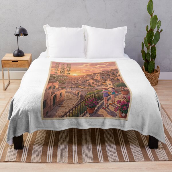Item preview, Retro Anime Matera Italy Vintage Travel Poster designed and sold by ElartedeNoel.