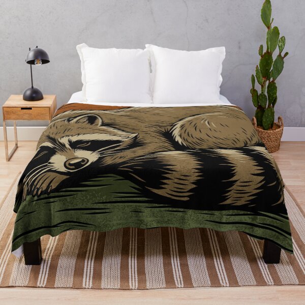 Item preview, Vintage Retro Sleeping Raccoon designed and sold by ARTSYILA.