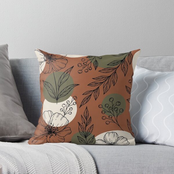 Item preview, Terracotta Wildflower Botanical Pattern | Retro Floral & Leaf Surface Design designed and sold by GalleryPeak.