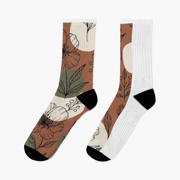 Item preview, Terracotta Wildflower Botanical Pattern | Retro Floral & Leaf Surface Design designed and sold by GalleryPeak.