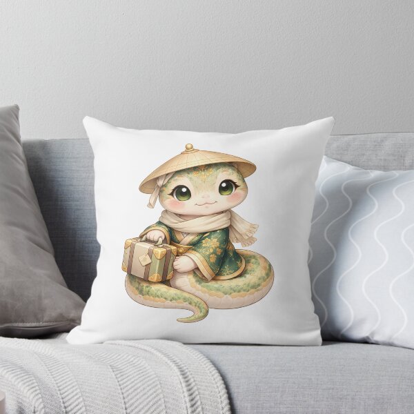 Item preview, Cute Chinese Zodiac Snake Traveler — Chibi Watercolor Lunar New Year Art designed and sold by Symbol Universe.