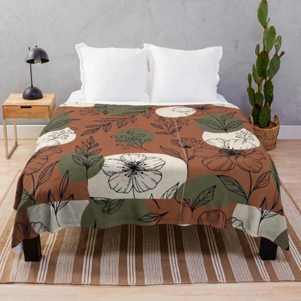 Item preview, Terracotta Wildflower Botanical Pattern | Retro Floral & Leaf Surface Design designed and sold by GalleryPeak.