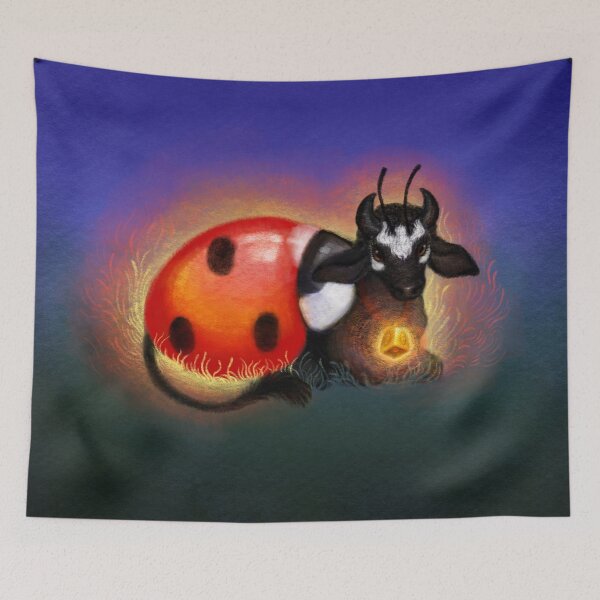 Item preview, Gods Little Cow (resting) designed and sold by InkTheCrow.