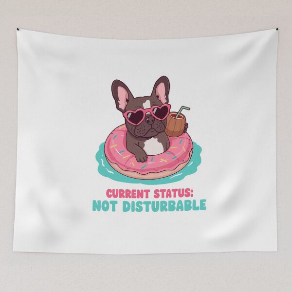 Item preview, Current Status Not Disturbable Funny French Bulldog Frenchie Donut Float designed and sold by AMBAYK.