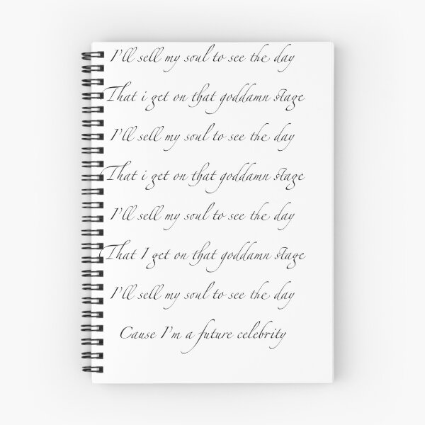 Item preview, future celebrity (lyrics) designed and sold by michaelardalan.