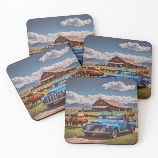 Item preview, Vintage Blue Truck Ranch Wall Art designed and sold by BeautifulVirtues.