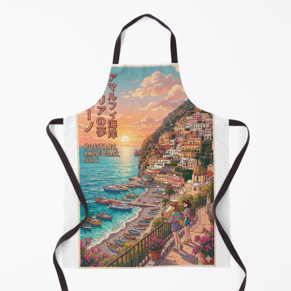 Item preview, Copy of Positano Amalfi Coast Retro Anime Travel Poster Japanese Edition designed and sold by ElartedeNoel.
