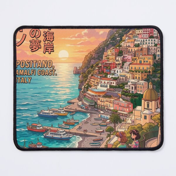 Item preview, Copy of Positano Amalfi Coast Retro Anime Travel Poster Japanese Edition designed and sold by ElartedeNoel.
