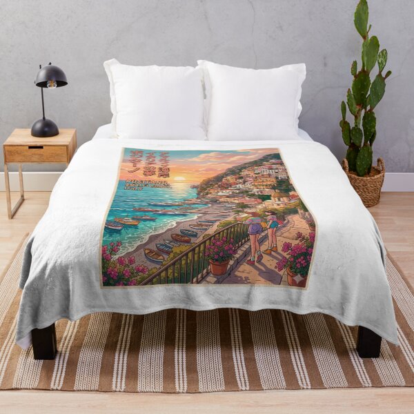 Item preview, Copy of Positano Amalfi Coast Retro Anime Travel Poster Japanese Edition designed and sold by ElartedeNoel.