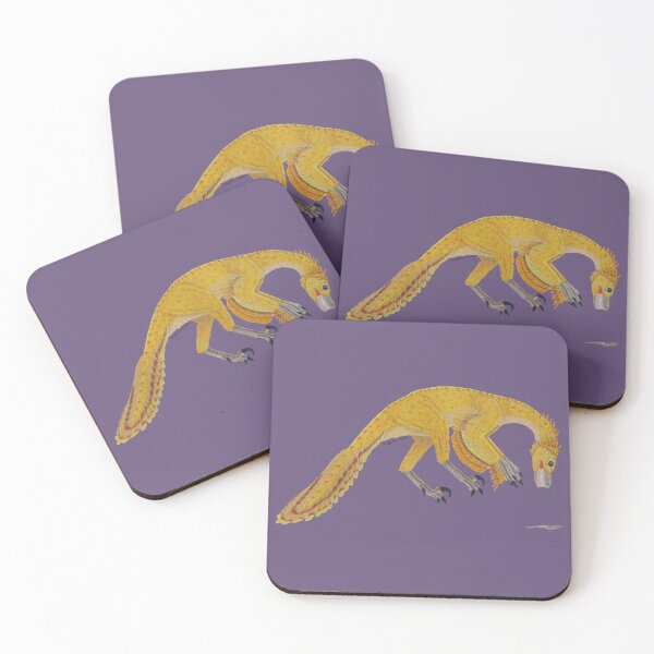 Item preview, Pouncing yellow Velociraptor colored pencil designed and sold by WolfRaven Creations.