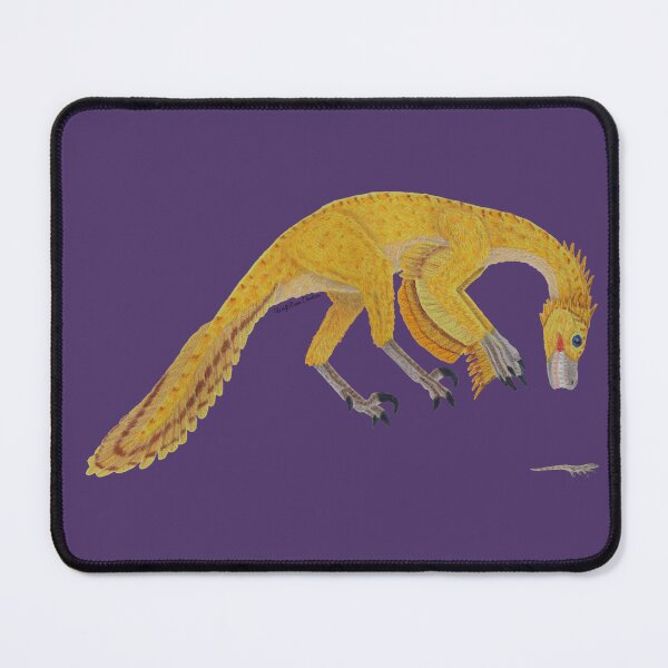 Item preview, Pouncing yellow Velociraptor colored pencil designed and sold by WolfRaven Creations.