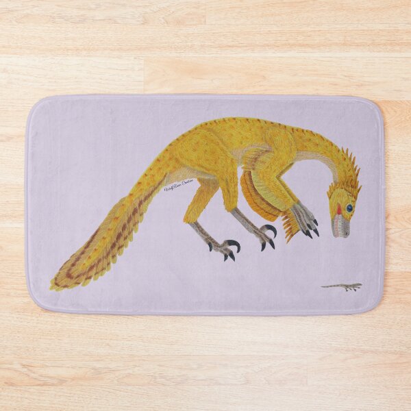 Item preview, Pouncing yellow Velociraptor colored pencil designed and sold by WolfRaven Creations.
