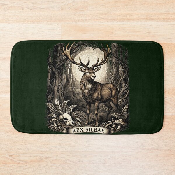 Item preview, Rex Silvae - Gothic Stag Woodcut Dark Forest Art designed and sold by GoGreenlove.