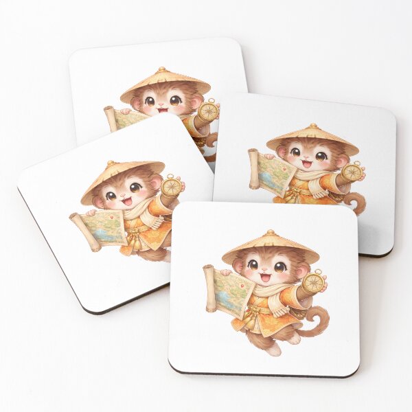Item preview, Cute Chinese Zodiac Monkey Traveler — Chibi Watercolor Lunar New Year Art designed and sold by Symbol Universe.