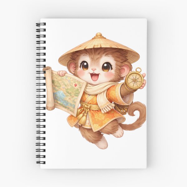 Item preview, Cute Chinese Zodiac Monkey Traveler — Chibi Watercolor Lunar New Year Art designed and sold by Symbol Universe.