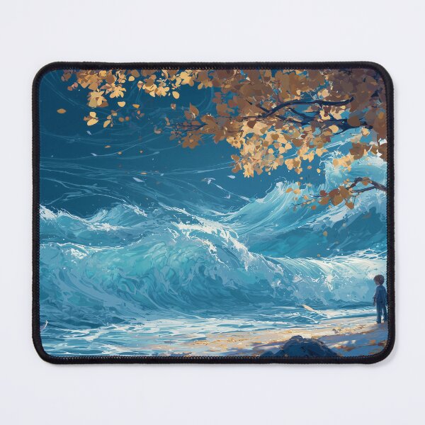 Item preview, Astral Beach Fantasy Desk Mat | Solitary Coastal Dream Art designed and sold by GenXSchematic.